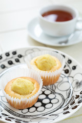 自宅でお菓子作り　スイートポテトマフィンと紅茶　ティータイム