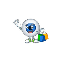 cartoon character concept of rich human eye ball with shopping bags
