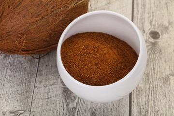 Coconut brown sugar in the bowl