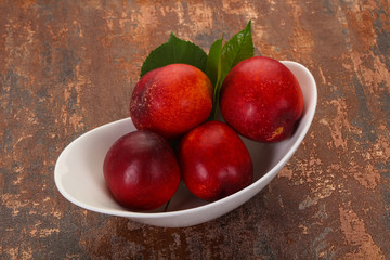 Sweet tasty ripe few nectarines