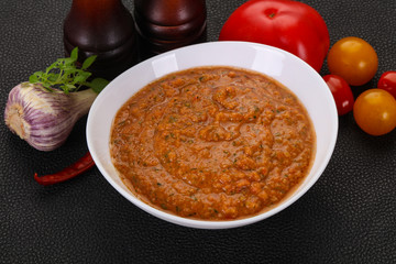 Famous Spanish gazpacho tomato soup