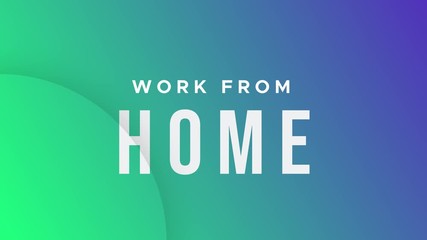 Work from home text animation vector motion