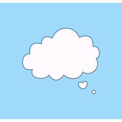Cloud speech bubble. Clouds textbox for communication, comment and message template.