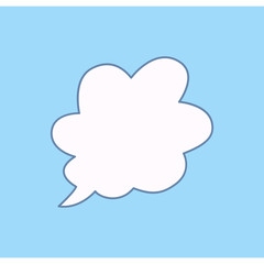 Cloud speech bubble. Clouds textbox for communication, comment and message template.