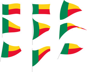 Fototapeta premium Vector Illustration of Set with Benin Flag