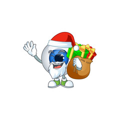 Santa human eye ball Cartoon character design with sacks of gifts