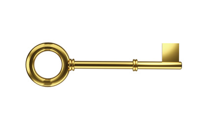 golden key isolated on white background