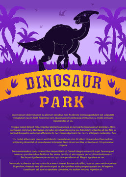 Poster Dinosaur World with the image of Parasaurolophus. The prehistoric world. Jurassic period