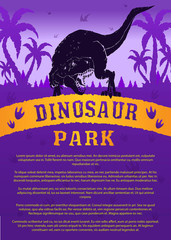 Poster World of dinosaurs with the image of a Tyrannosaurus Rex. The prehistoric world. Jurassic period