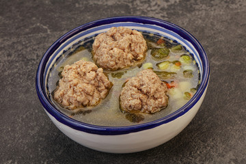 Soup with vegetables and meat balls