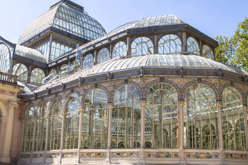 Fototapeta na wymiar Inside of the Palacio de Cristal in Madrid, Spain