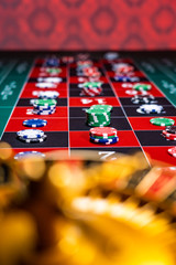 Roulette table close up at the Casino - Selective Focus