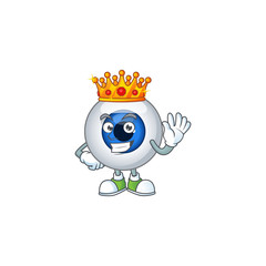 The Charismatic King of human eye ball cartoon character design wearing gold crown