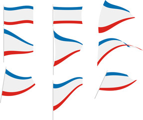 Vector Illustration of Set with Crimea Flag