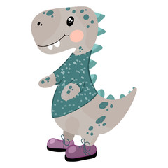 Little cute dinosaur for kids. Vector illustration on a white background.