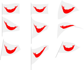 Vector Illustration of Set with Easter Island - Rapa Nui Flag