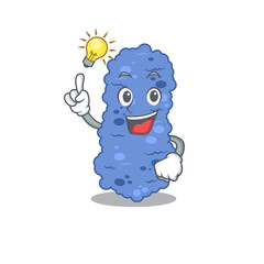 Mascot character design of burkholderia bacteria with has an idea smart gesture