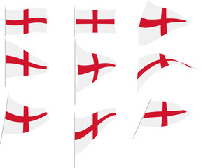 Vector Illustration of Set with England Flag