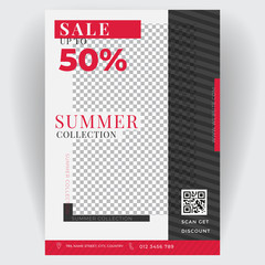 Fashion Sale business flyer brochure creative design. Template cover modern layout, annual report, poster, magazine, pamphlet. For the advertising business company concept. Layout template in A4 size.