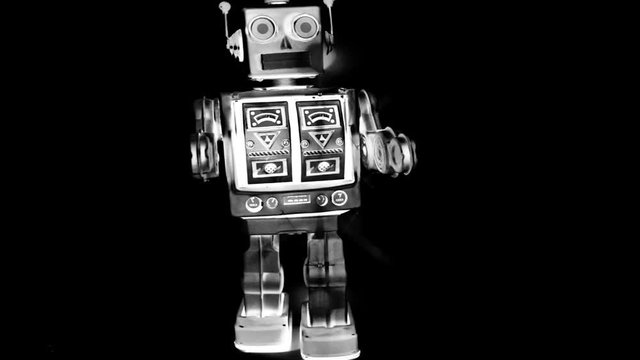 the retro robot is attacking you 