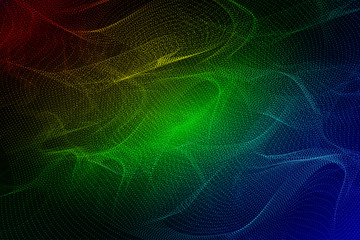 Colorful gradient dynamic particles constitute the background of internet technology big data
