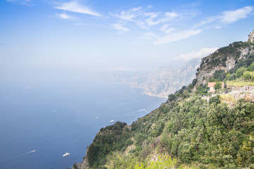 Fototapeta na wymiar Coastline of Positano city, Amalfi coast, Italy