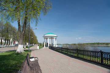 Arbour or rotunda on the Volga embankment. Yaroslavl. Russia