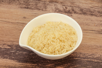 Raw basmati rice in the bowl