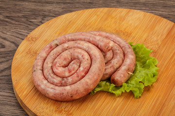 Raw sausage ring for grill