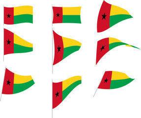Vector Illustration of Set with Guinea-Bissau Flag