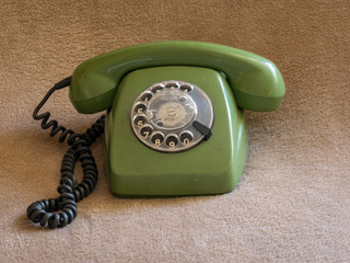 old time green phone, monochrome background, suitable for background