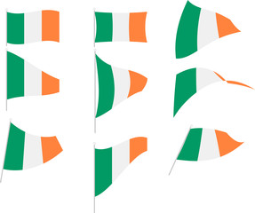 Vector Illustration of Set with Ireland Flag