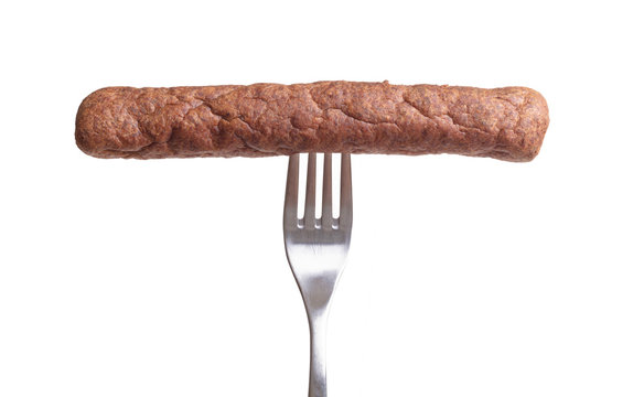 One frikadel, a Dutch fast food snack