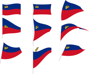 Vector Illustration of Set with Liechtenstein Flag