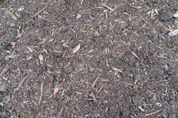 Soil fertile ground surface. Close up of natural pattern texture background. Top view of organic...