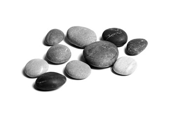 Stones, sea pebbles isolated on white background