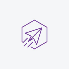 Naklejka premium Paper plane logo icon vector template
