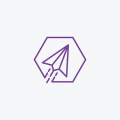 Fototapeta premium Paper plane logo icon vector template