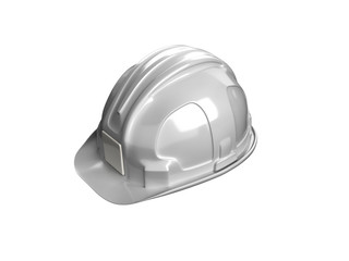 Fototapeta premium White helmet simple construction presentation consept 3d render on white no shadow