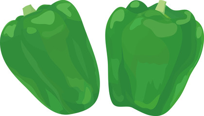 Naklejka premium Two bell peppers on a white background.