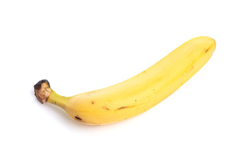Ripe fresh yellow banana isolated on white background