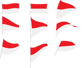 Vector Illustration of Set with Monaco Flag