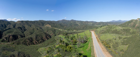 Panoramic Aerial View of California National Forest