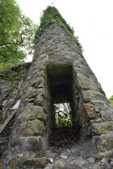 Chimney of the abandoned Treveddoe Mine Warleggan Bodmin Moor Cornwall