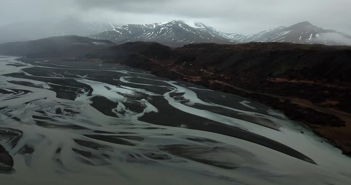 Aerial shot of Hvalnes Nature Reserve in Iceland