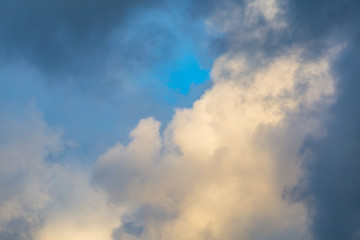 blue sky background with with and grey clouds during day and sunset 