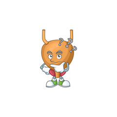 Bladder mascot design concept having confuse gesture
