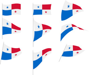 Vector Illustration of Set with Panama Flag