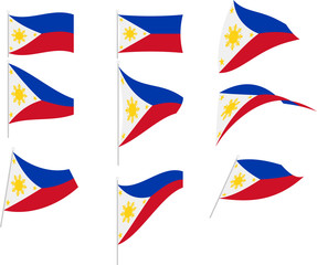 Vector Illustration of Set with Philippines Flag