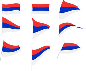 Vector Illustration of Set with Republika Srpska Flag
